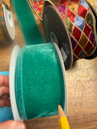 Peacock Green 2.5" Velvet Ribbon