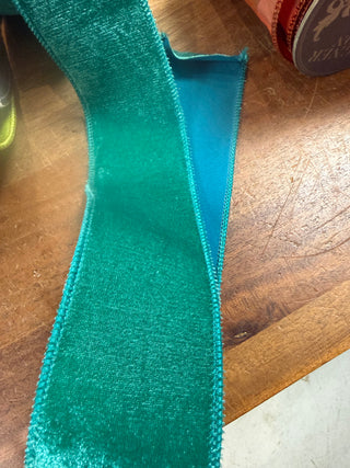 Peacock Green 2.5" Velvet Ribbon