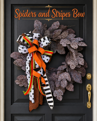 Spiders & Stripes Bow