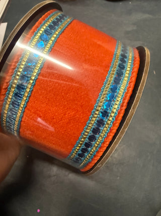 2.5" Orange Sequin Ribbon W