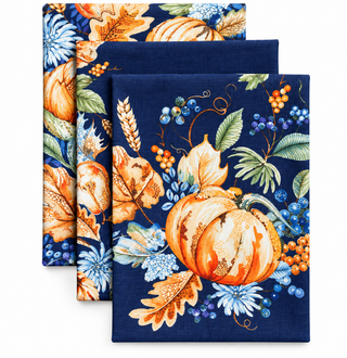 Pumpkin Blues Towels S/3
