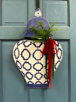 Ginger Jar Door Hanger Blue