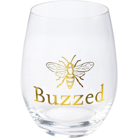 “Buzzed” wine glass in box