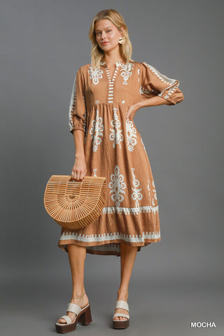 Border Print Dress