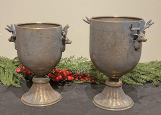 Deer Bust Footed Urns