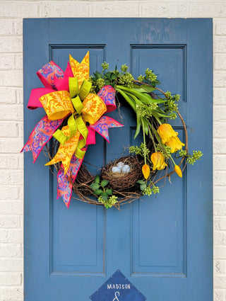 Yellow Tulip Nest Wreath