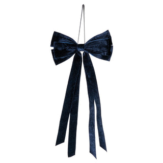 17x8" Navy Velvet Bow