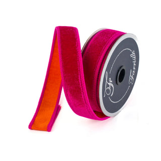 Hot Pink Orange Velvet Ribbon