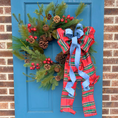 Load image into Gallery viewer, Blue & Red Plaid Xmas Bow
