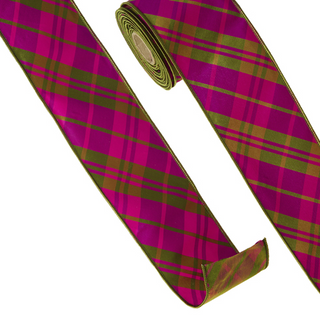 Pink and Green Plaid Wired Ribbon