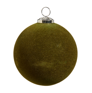 Olive Green Flocked Ornament