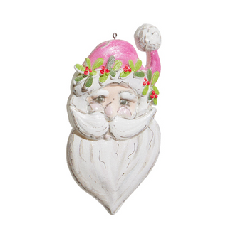 Pink Santa Ornament