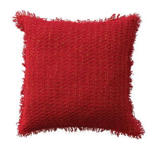 Red/Gold Fringe Pillow