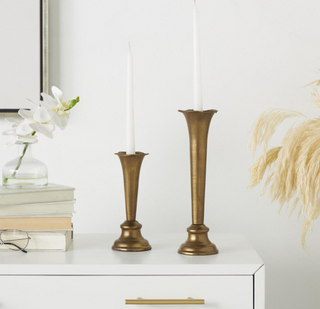 Gold Tapered Candle Holder