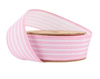 Pink Ticking Ribbon 1.5"