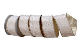 Champagne Damask Ribbon