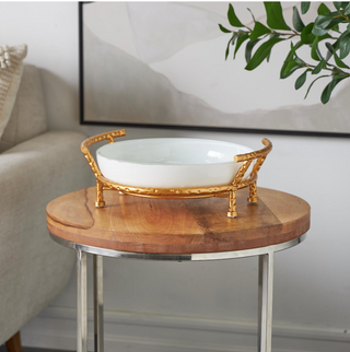 White Bowl Gold Stand