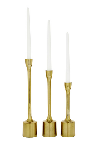 Gold Block Base Candle Holder