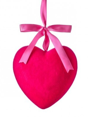 Pink Flocked Heart Ornament