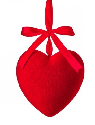 Red Flocked Heart Ornament