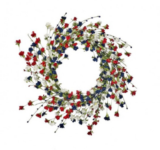 Red White Blue Blossom Wreath