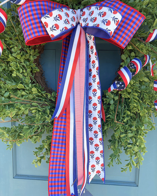 Poppy & Gingham Memorial Day Bow
