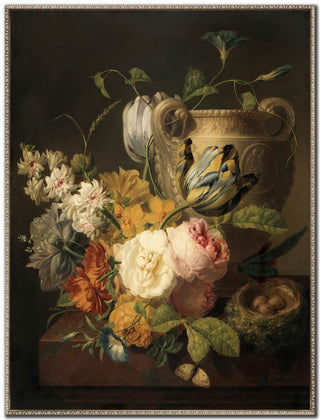 Flowers Stone Vase Art