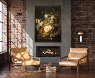 Flowers Stone Vase Art