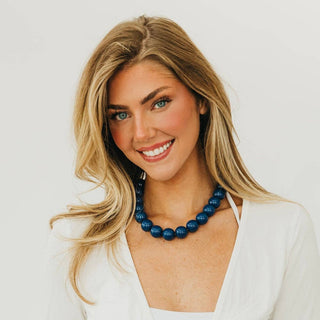 Mindi Bag Charm/Necklace Navy