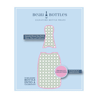 Sage White Cane Prosecco Bottle Wrap