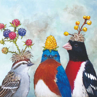 Paper Cocktail Napkin Bird Berry