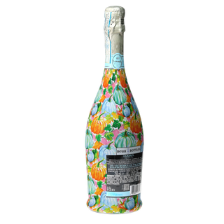 Orange Blue Pumpkins Prosecco Bottle Wrap