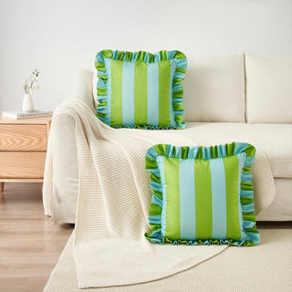 Indoor/Outdoor Pillow Covers Lime/Blue 22"