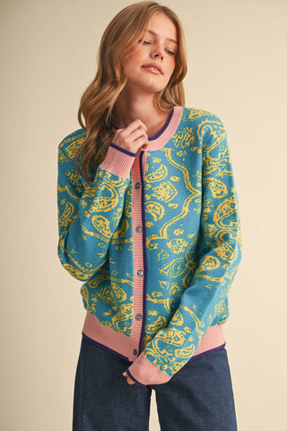 PAISLEY KNIT CARDIGAN