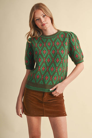 GEOMETRIC KNIT SWEATER
