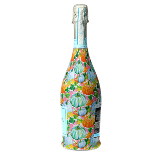Orange Blue Pumpkins Prosecco Bottle Wrap