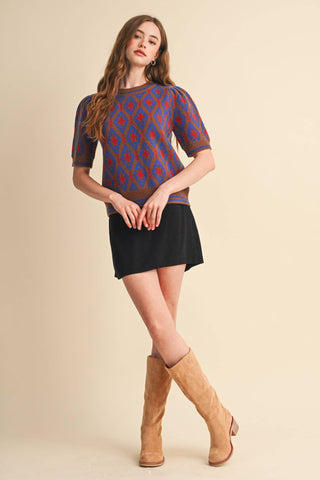 GEOMETRIC KNIT SWEATER