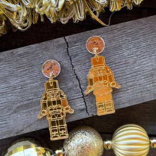 Gold Nutcracker Earrings