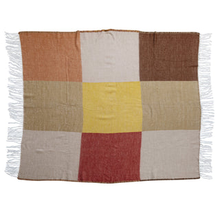 Block Print Fringe Throw
