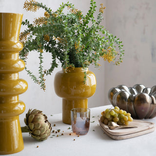 Mustard Metal Vase