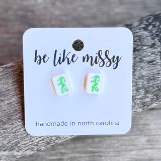 Mahjong Dragon Stud Earrings