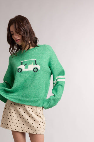 Golf Cart Green Sweater