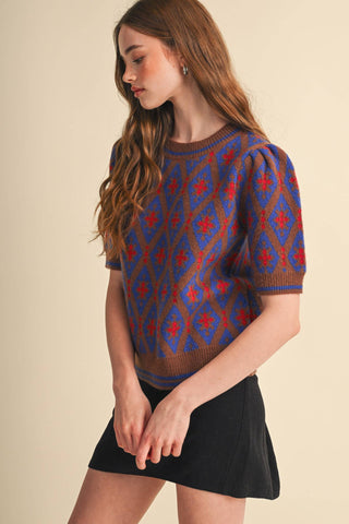 GEOMETRIC KNIT SWEATER