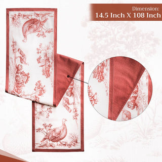 108" Table Runner Double Layer Jouy-Brown