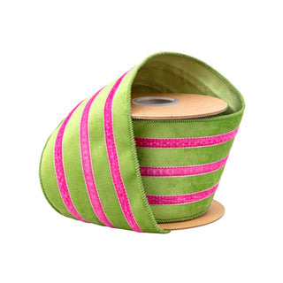 4" Velvet Green w Pink Ribbon