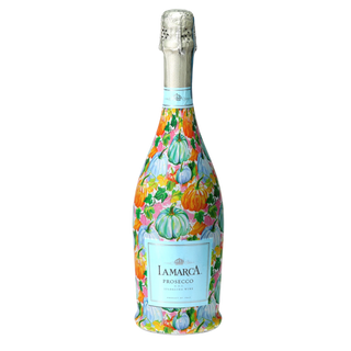 Orange Blue Pumpkins Prosecco Bottle Wrap