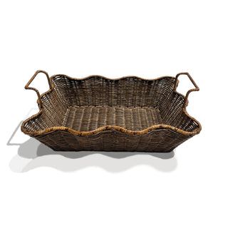 Sm Scalloped Tray Brown