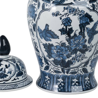 Blue Flowers Temple Jar