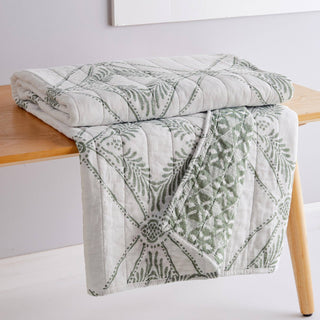 Sage Medallion Quilted Throw