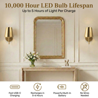 Set Rechargeable Scallop Wall Sconces